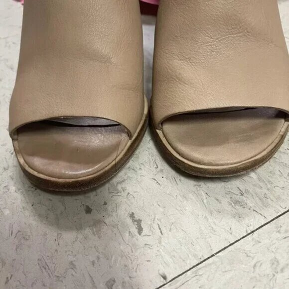 EILEEN‎ FISHER Glance Leather Peep Toe Slingback Heel Shoe Sandals - Picture 3 of 9